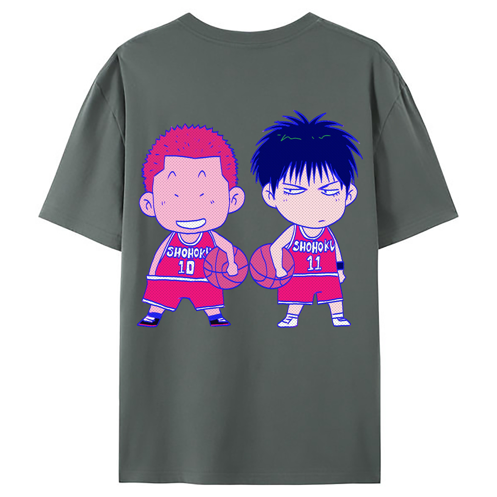 （画像用） SLAM DUNK／スラムダンク 綿100％ メンズ半袖Tシャツ（バックプリント） 通気性